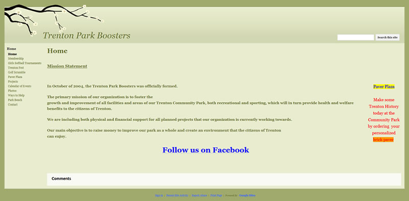 Trenton Park Boosters Old Website