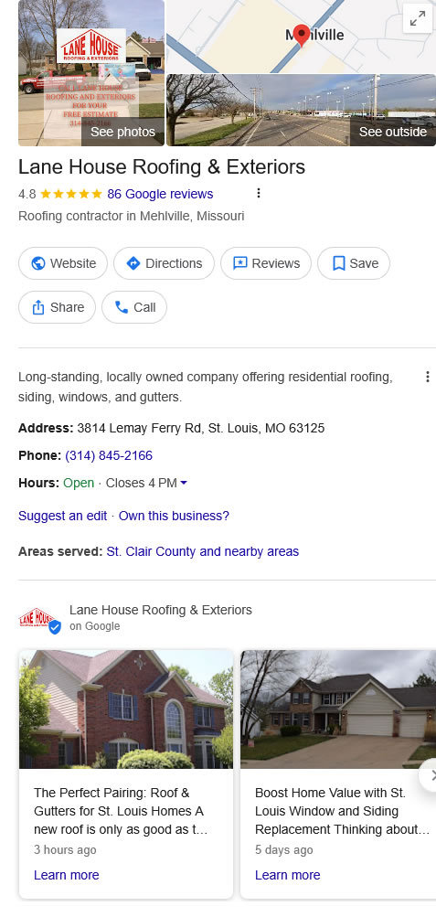 Lane House Roofing & Exteriors GBP